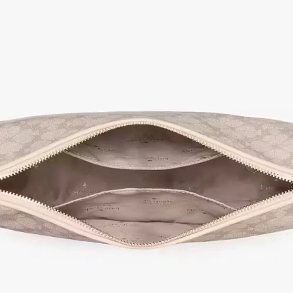 kate spade Signature Spade Flower PVC Large Crossbody, Dark Beige/Cream - Picture 3 of 14